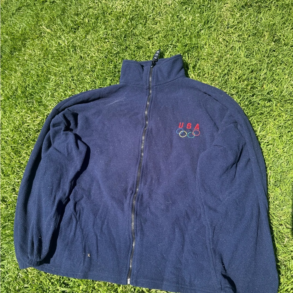 Navy USA Olympic Fleece Jacket